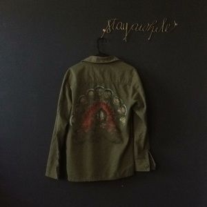 Urban Outfitters peacock print army jacket